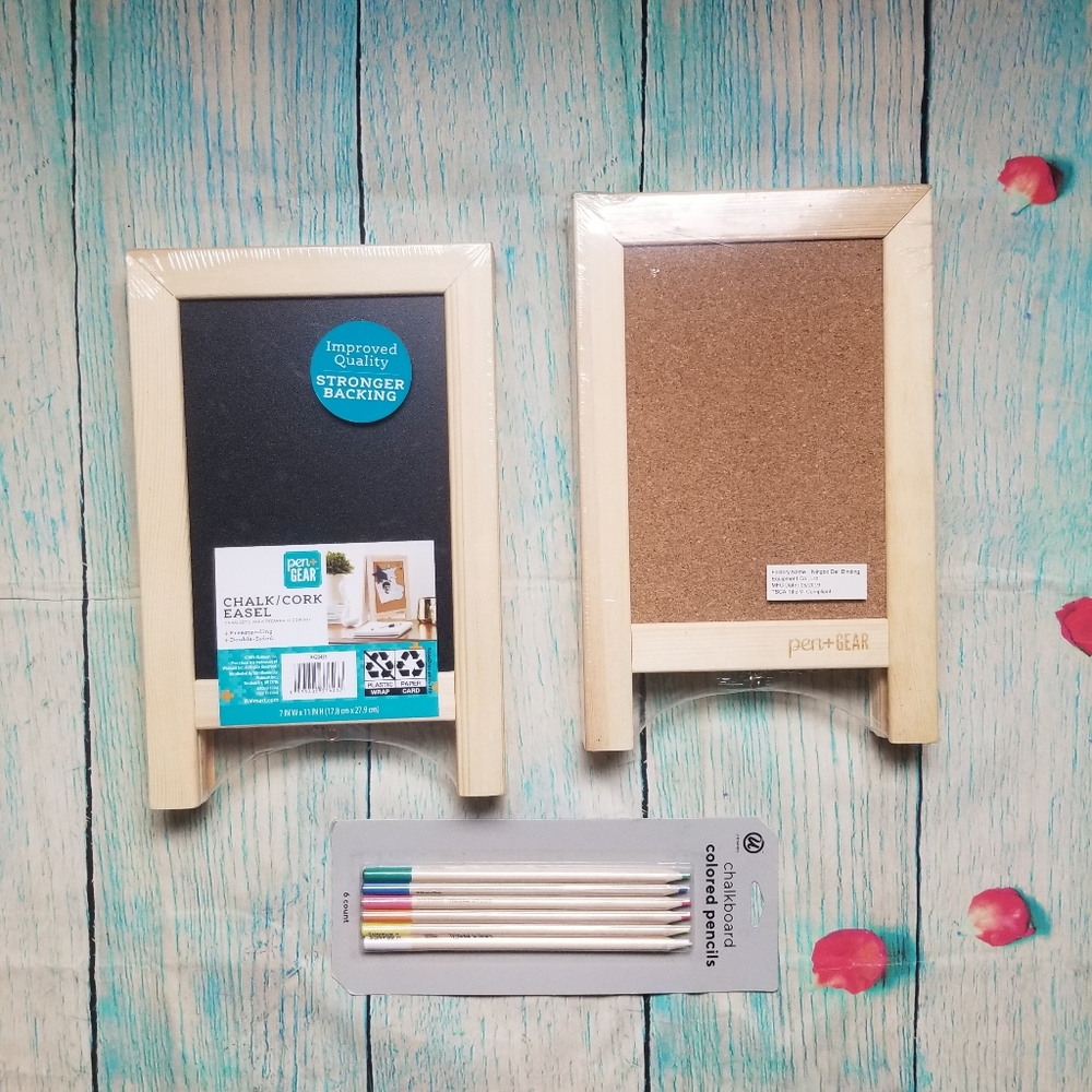 Pen + Gear chalk/cork easel and chalkboard…